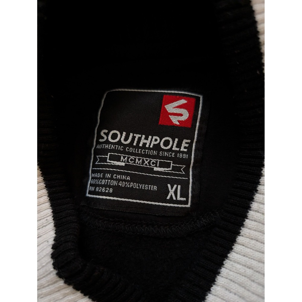 Southpole Mens‎ Black Varsity Jacket MCMXCI S Logo Athletic Style XL y2k - Picture 4 of 6